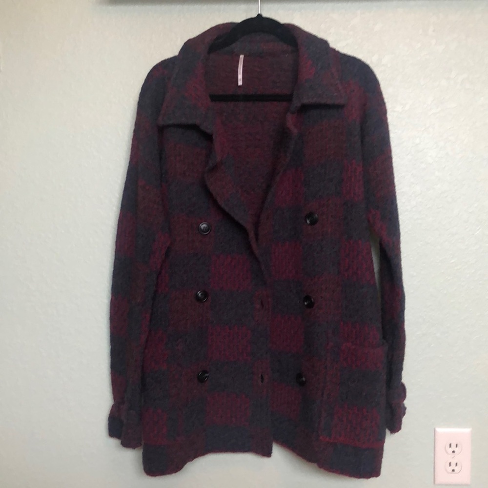 Free People Textures in Plaid Jacket